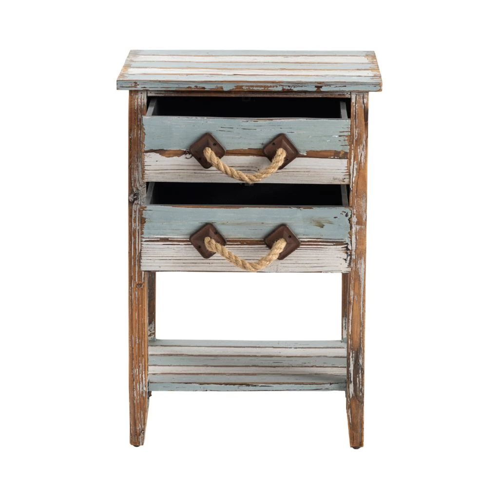Crestview Collection Nantucket 2 Drawer Weathered Wood Accent Table, CVFZR693 4 Crestview Collection Nantucket 2 Drawer Weathered Wood Accent Table, CVFZR693 - Image 2