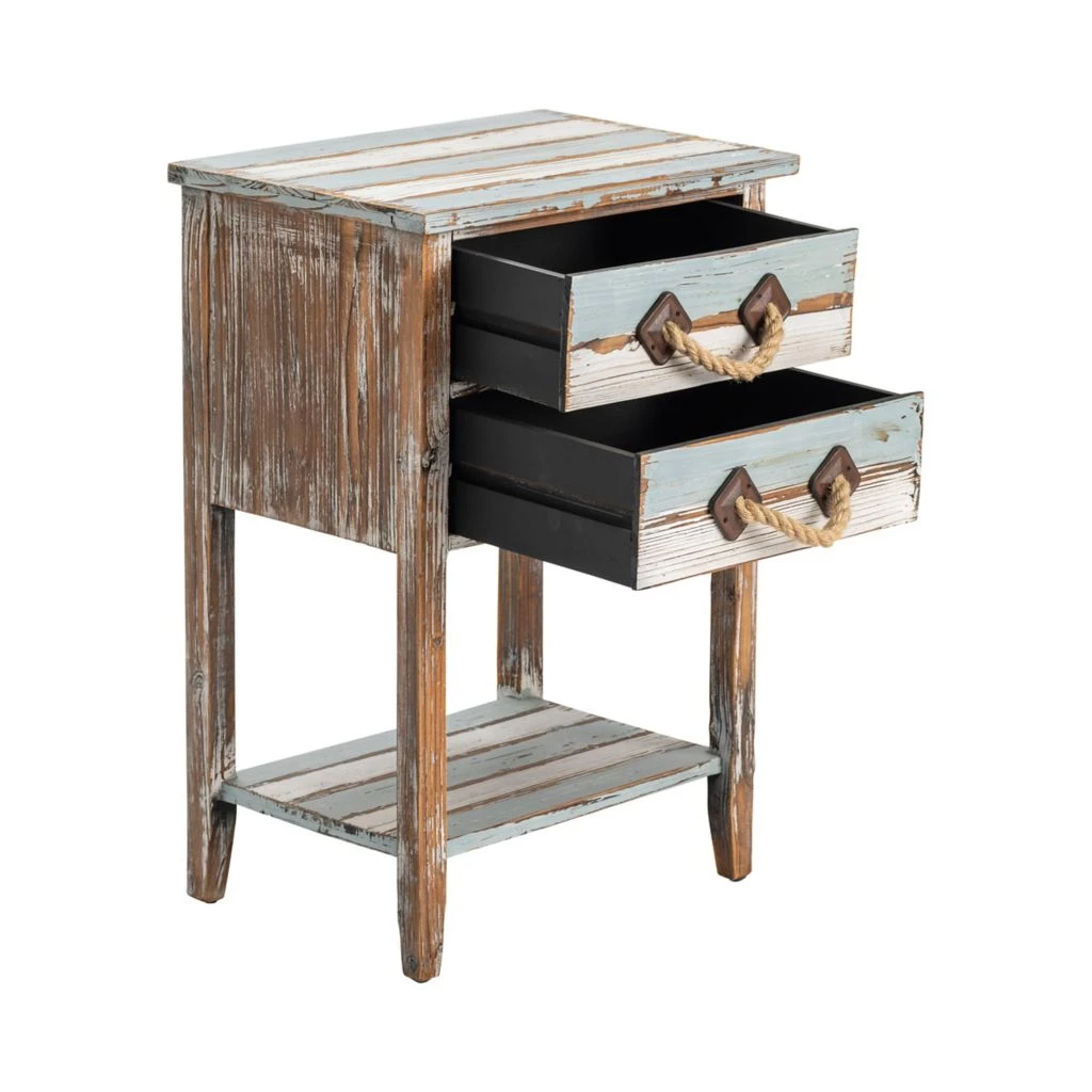 Crestview Collection Nantucket 2 Drawer Weathered Wood Accent Table, CVFZR693 5 Crestview Collection Nantucket 2 Drawer Weathered Wood Accent Table, CVFZR693 - Image 3