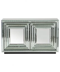 Crestview Collection Millennium 2-Door Mirrored Cabinet, CVFZR987
