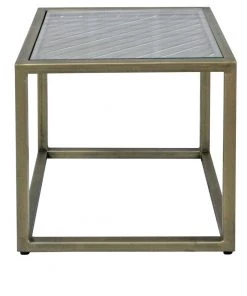 Crestview Collection Christian Metal and Glass End Table, EVFNR1137