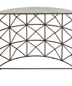 Crestview Collection Raina Marble and Metal Half Round Console, EVFNR1146 -Crestview Collection sale 1678602 A1