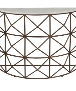 Crestview Collection Raina Marble and Metal Half Round Console, EVFNR1146 -Crestview Collection sale 1678602 A2