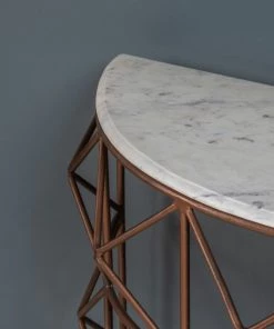 Crestview Collection Raina Marble and Metal Half Round Console, EVFNR1146 -Crestview Collection sale 1678602 A4