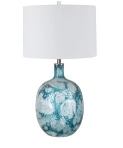 Crestview Collection Talulah Ceramic Blue Table Lamp, CVABS1977