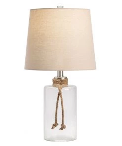 Crestview Collection Glass and Rope Table Lamp, Clear, ABS1661SNG