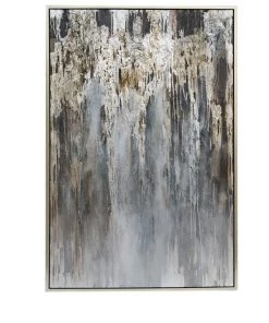 Crestview Collection 40 in. x 60 in. Abstract Painting with Silver PS Outer Frame, 5.27 ft., CVBZWF061