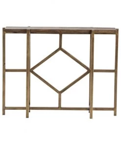 Crestview Collection Bengal Manor Mango Wood and Iron Diamond Console, CVFNR672