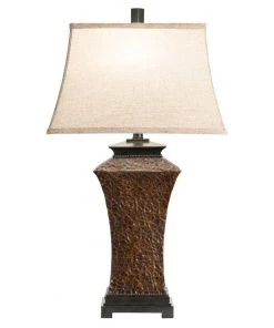 Crestview Collection Crackle Brown Resin Table Lamp, AVP1059UCOSNG