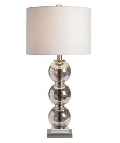 Crestview Collection Glass and Nickel Table Lamp, ABS1519MESNG