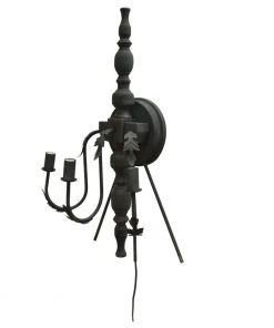 Crestview Collection Shelton Black Iron Wall Sconce, 14 in. x 12 in. x 31.5 in., CVW1P427