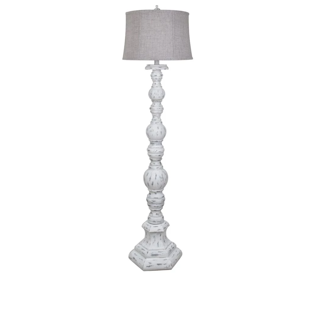 Crestview Collection Distressed Resin Floor Lamp with Gray Linen Shade 3 Crestview Collection Distressed Resin Floor Lamp with Gray Linen Shade