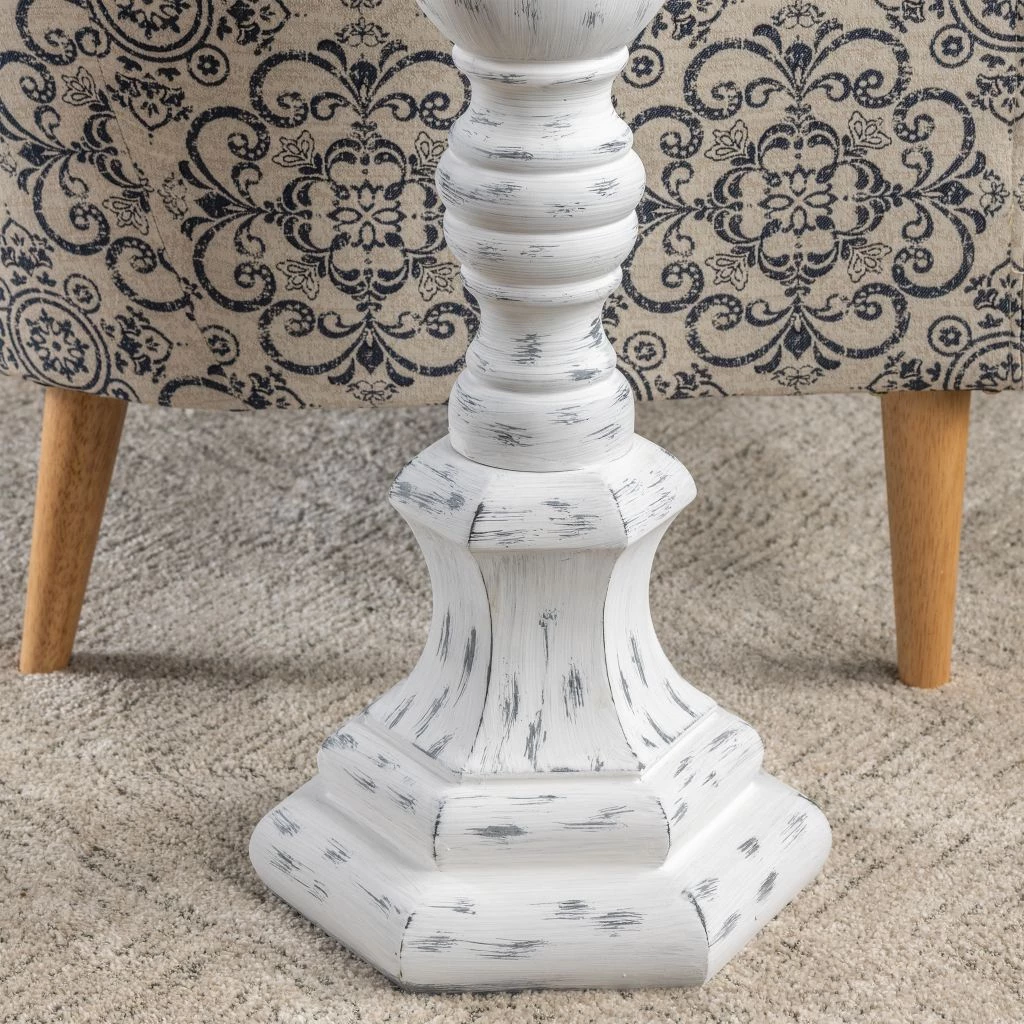 Crestview Collection Distressed Resin Floor Lamp with Gray Linen Shade 4 Crestview Collection Distressed Resin Floor Lamp with Gray Linen Shade - Image 2