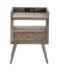 Crestview Collection Freeport USB Outlet Accent Table, 1-Drawer, CVFNR817