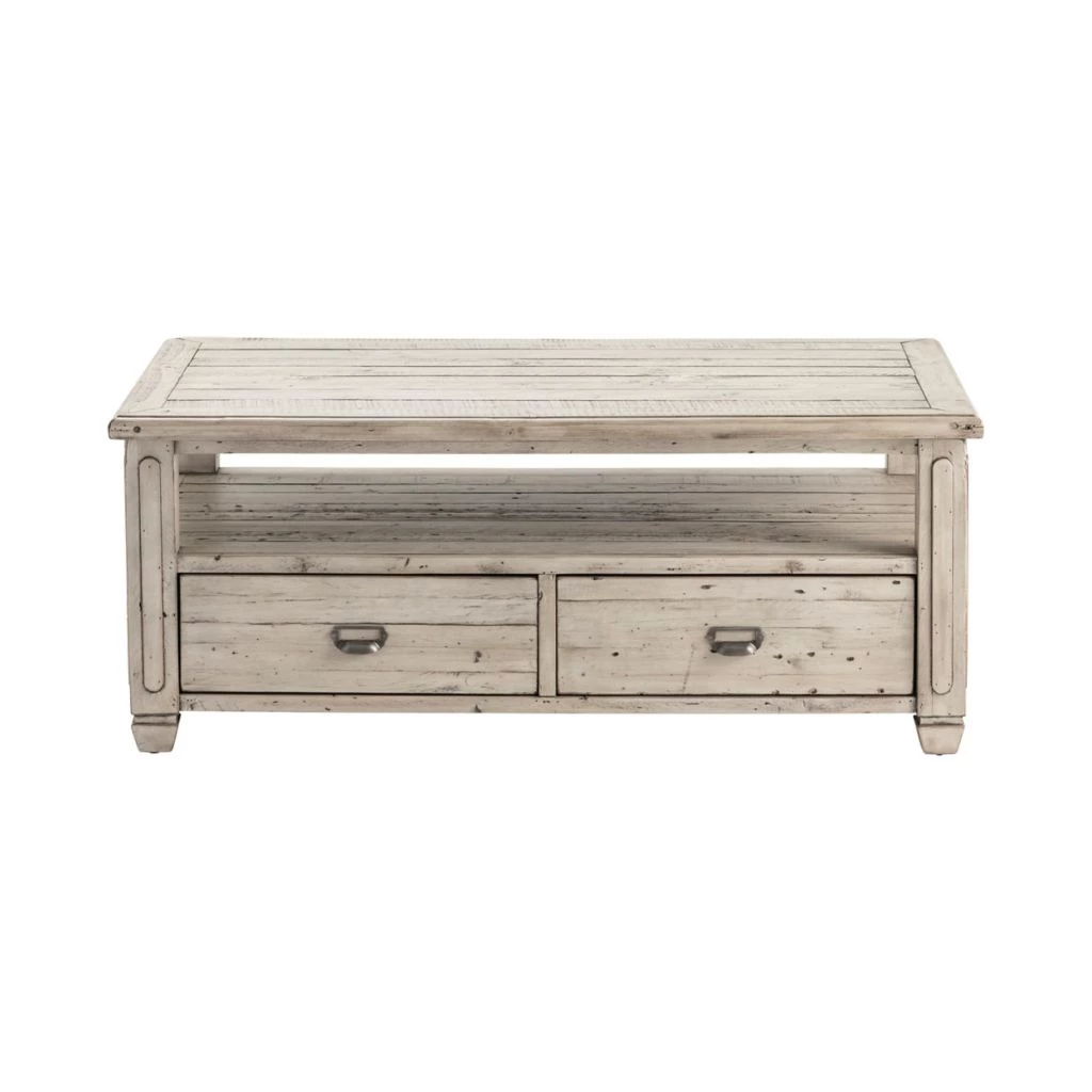 Crestview Collection Pembroke Plantation Recycled Pine Rectangle Cocktail Table, 2 Push-Through Drawers, CVFVR8037 3 Crestview Collection Pembroke Plantation Recycled Pine Rectangle Cocktail Table, 2 Push-Through Drawers, CVFVR8037