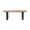 Crestview Collection Bengal Manor Iron and Live Edge Natural Acacia Wood Rectangle Cocktail Table, CVFNR545