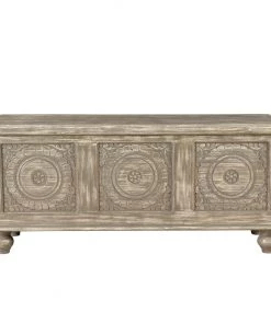 Crestview Collection Bengal Manor Acacia Wood Distressed Storage Bench, CVFNR734