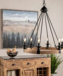 Crestview Collection Preston Wood and Metal Chandelier -Crestview Collection sale 1712895 A2