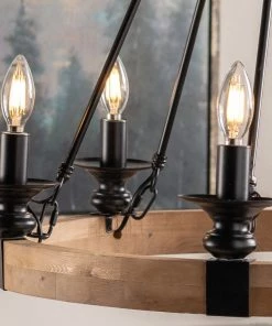 Crestview Collection Preston Wood and Metal Chandelier -Crestview Collection sale 1712895 A3