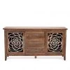 Crestview Collection Bengal Manor Acacia Wood and Aluminum Sideboard, 2-Door, 3-Drawer, CVFNR627 -Crestview Collection sale 1712899