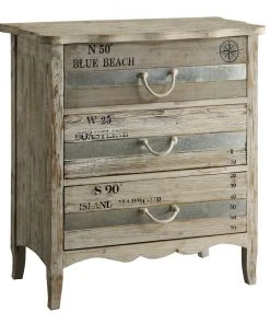 Crestview Collection 3-Drawer Grand Isle Wood Chest, CVFZR1009