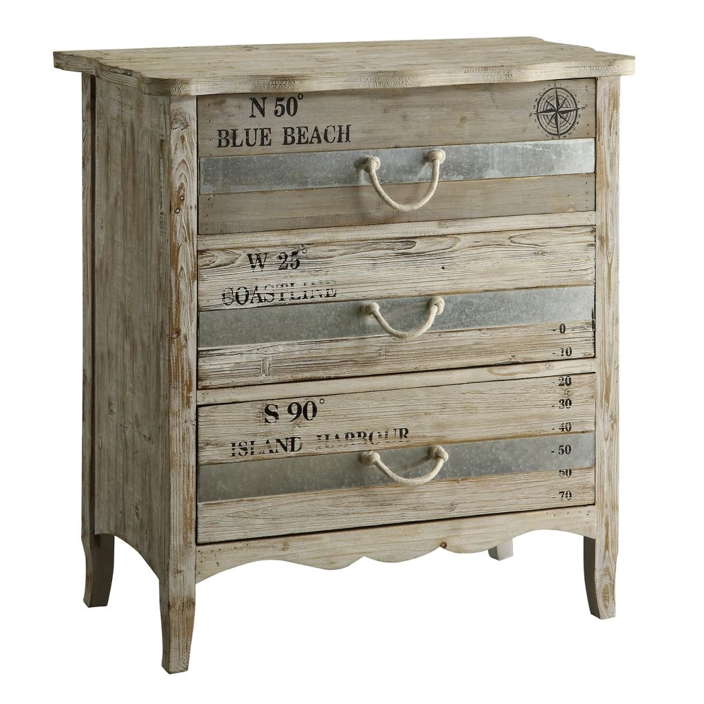 Crestview Collection 3-Drawer Grand Isle Wood Chest, CVFZR1009 3 Crestview Collection 3-Drawer Grand Isle Wood Chest, CVFZR1009