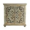 Crestview Collection Bengal Manor Mango Wood Carved Cabinet, 2-Door, CVFNR458