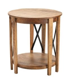 Crestview Collection Metal Cross End Table, CVFNR870