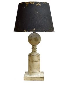 Crestview Collection De'Vine Distressed Wood Table Lamp with Metal Shade, CVLY1959