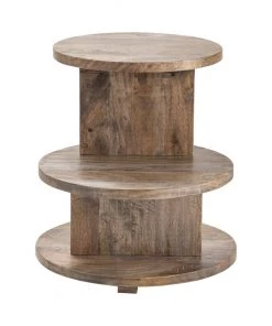 Crestview Collection Wooden Round 3-Shelf Accent Table, CVFNR849