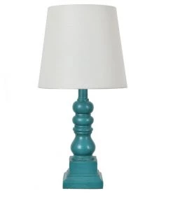Crestview Collection Distressed Resin Table Lamp, EVAVP1349BU