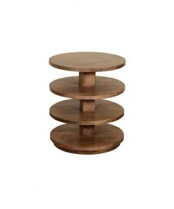 Crestview Collection Wood and Metal Round End Table, CVFNR851