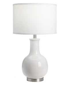 Crestview Collection Ceramic and Metal Table Lamp, White, AP2206WHSNG