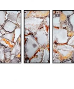 Crestview Collection Karma 23.6 in. x 1.2 in. x 23.6 in. Cotton Canvas Paintings, 3 Pack, CVTOP2691