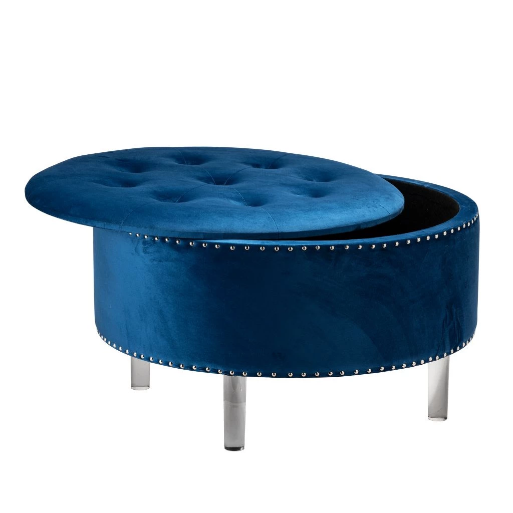 Crestview Collection Velvet Storage Stool, 32 x 32 x 19 in., EVFZR3147PK 6 Crestview Collection Velvet Storage Stool, 32 x 32 x 19 in., EVFZR3147PK - Image 4