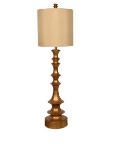 Crestview Collection Langston Gold Resin Buffet Table Lamp, CVAVP659