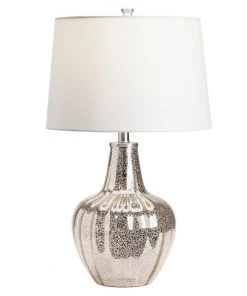 Crestview Collection Glass Table Lamp, Silver, ABS1369SNG