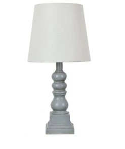 Crestview Collection Distressed Resin Table Lamp, EVAVP1349GRY