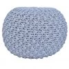 Crestview Collection Ananya Gray Knit Pouf, 18 in. x 18 in. x 18 in., EVFNR1085OWH