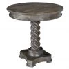 Crestview Collection Bengal Manor Mango Wood Carved Rope Twist Accent Pedestal Table, CVFNR328 -Crestview Collection sale 1713088