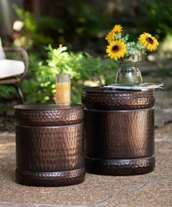 Crestview Collection Dark Copper Accent Stools, Set of 2 -Crestview Collection sale 1713098 A2