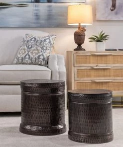 Crestview Collection Dark Copper Accent Stools, Set of 2 -Crestview Collection sale 1713098 A4