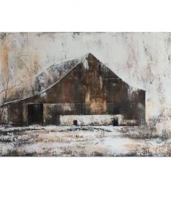 Crestview Collection 60 in. x 1.5 in. x 40 in. Cotton Canvas Rusty Farm Wall Art, CVTOP2773