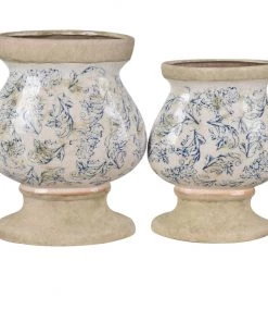 Crestview Collection White Finish Ceramic Accessories, Set of 2