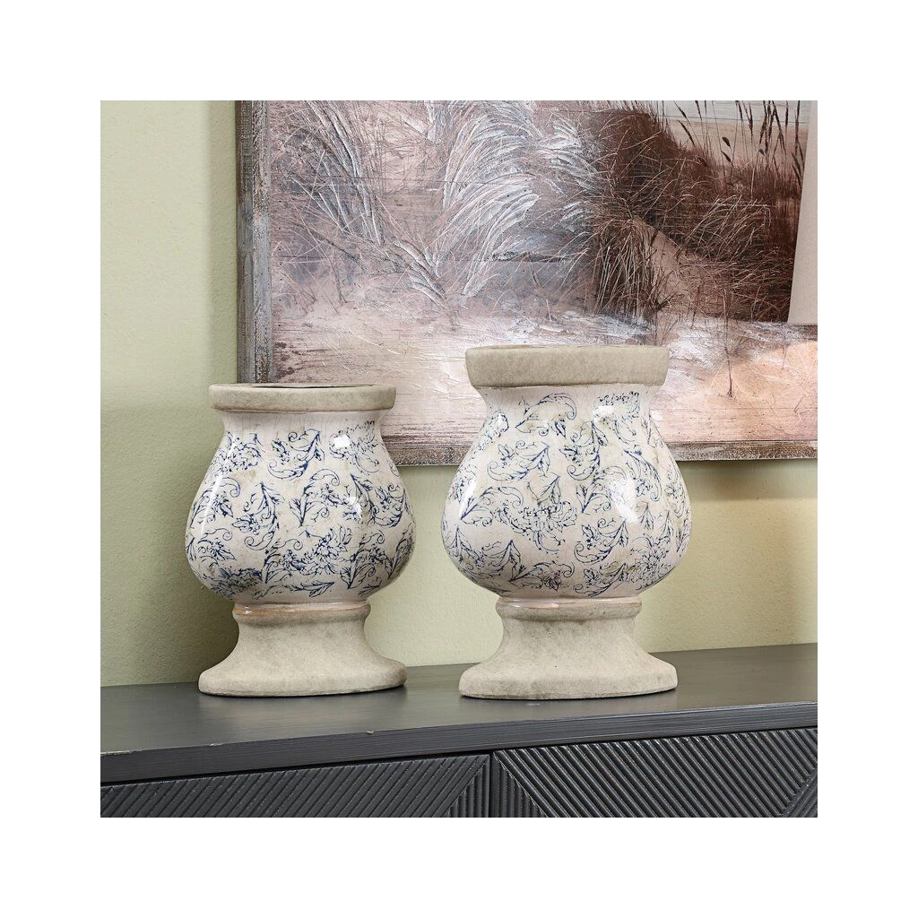 Crestview Collection White Finish Ceramic Accessories, Set of 2 4 Crestview Collection White Finish Ceramic Accessories, Set of 2 - Image 2