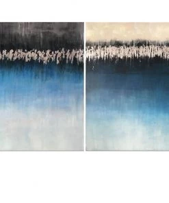 Crestview Collection Jade 24 in. x 1.5 in. x 36 in. Cotton Canvas Paintings, Set of 2, CVTOP2777