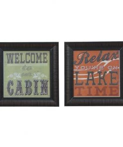 Crestview Collection Cabin Life 1 & 8 Wall Decorations, Pack of 2, CVA3568
