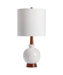 Crestview Collection Carson Ceramic Table Lamp, White, CVAZP018