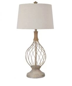 Crestview Collection Belle Rive Jute and Wire Teardrop Lamp, CVAZVP048