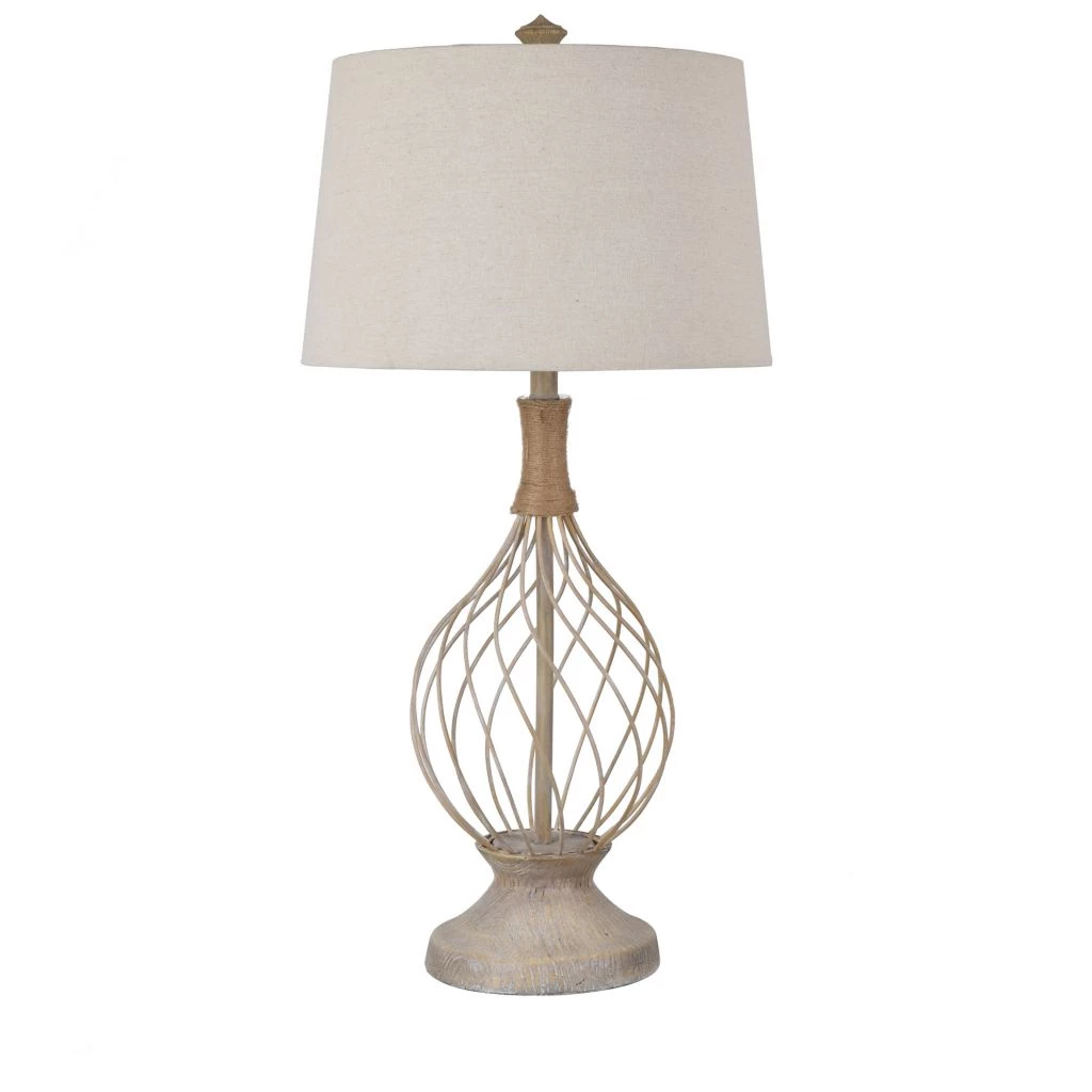 Crestview Collection Belle Rive Jute and Wire Teardrop Lamp, CVAZVP048 3 Crestview Collection Belle Rive Jute and Wire Teardrop Lamp, CVAZVP048