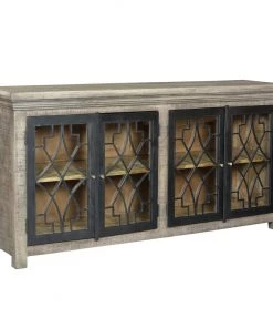 Crestview Collection Bengal Mango Wood and Iron Manor Parkview Sideboard, 4-Door, CVFNR699